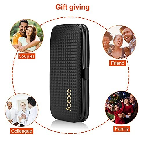 Gift ideas with a black case for couples, friends, family, and colleagues.